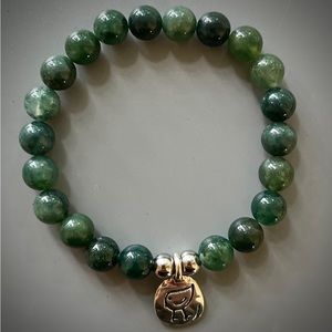 Green Moss Agate Handcrafted Bead Bracelet